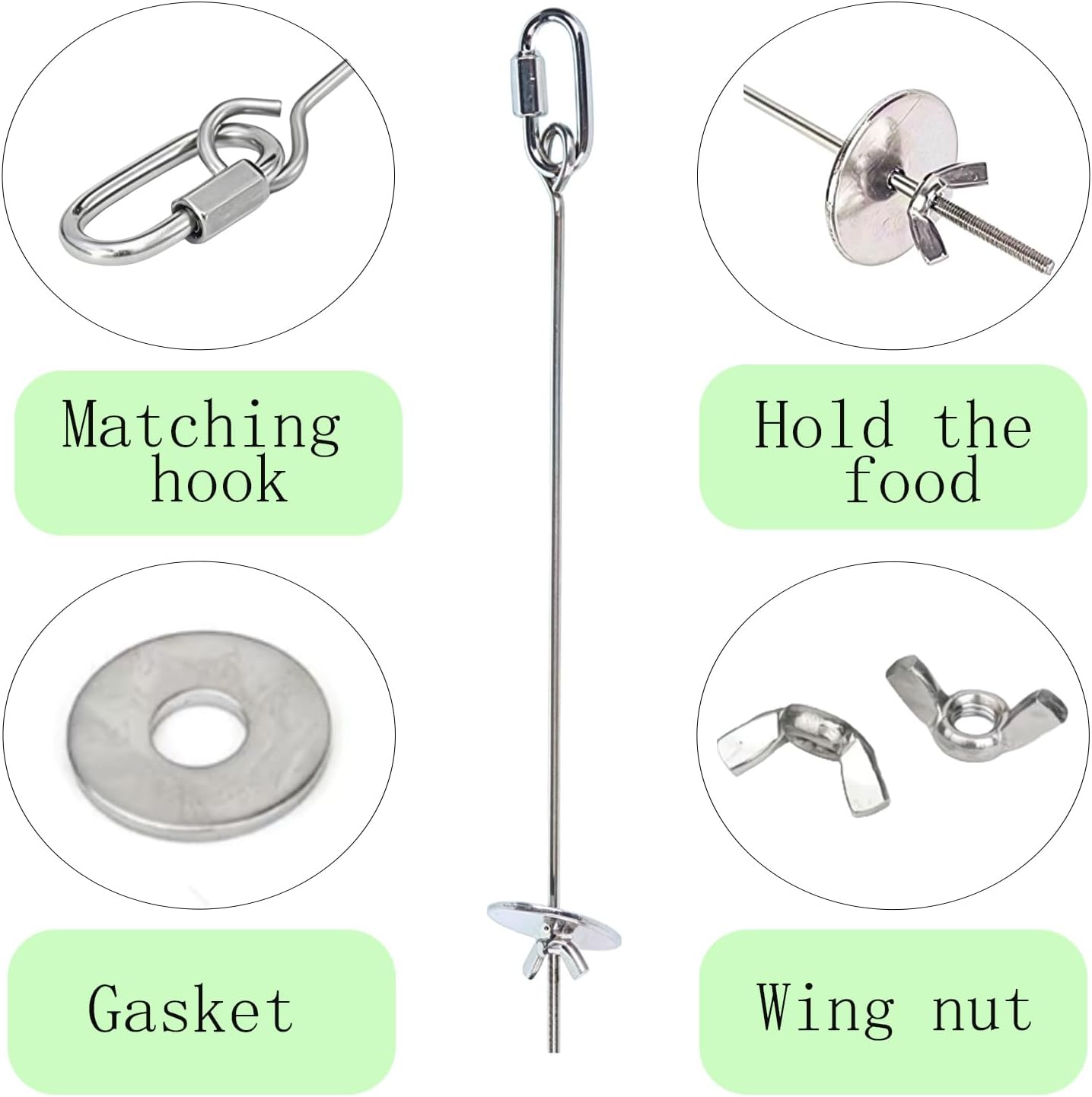 3-Piece Stainless Steel Bird Food Holder, Metal Pet Exercise Accessories, Hanging Fruit Vegetable Feeder Parakeet