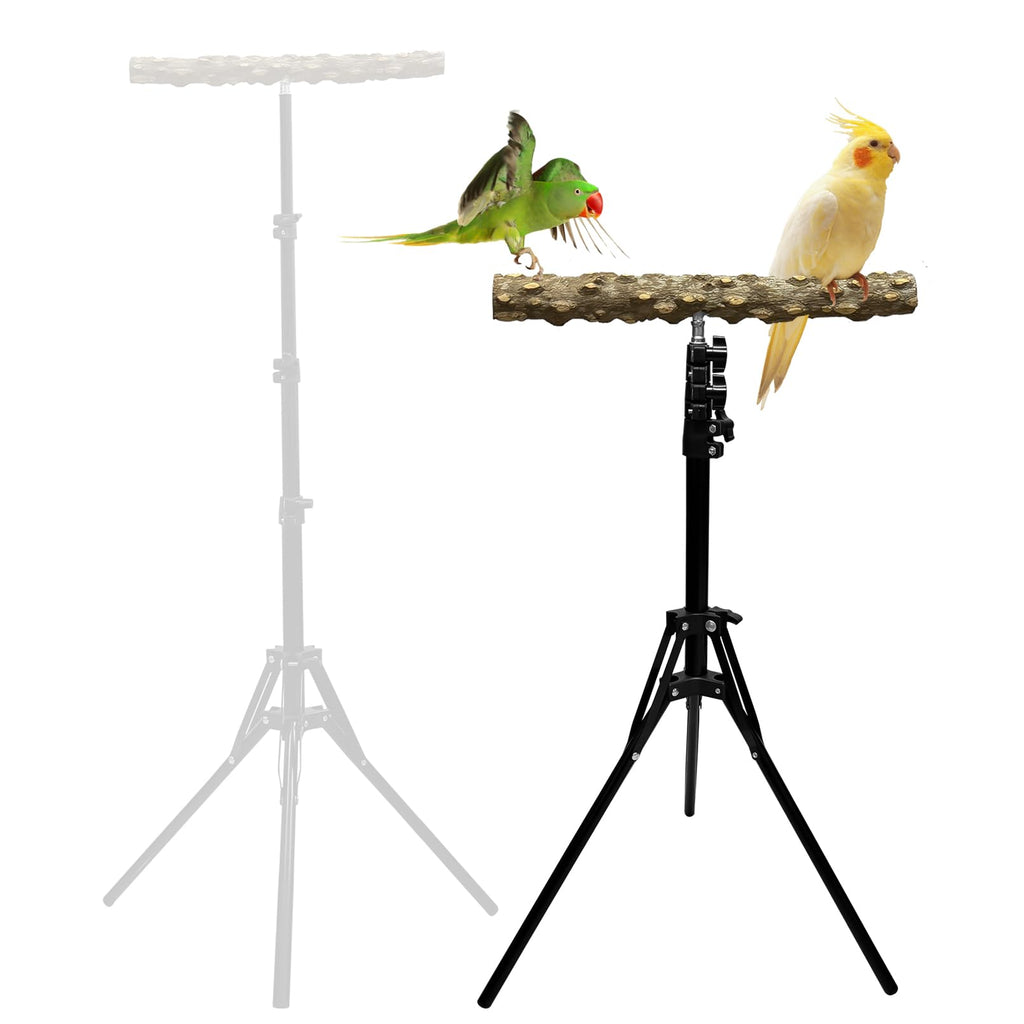 3-Layer 16-63 Inch Height Adjustable Bird Perch Pepper Wood Birds Training Perch Stand Parakeet Perches Indoor and Outdoor Parrot Stands for Small to Medium Bird