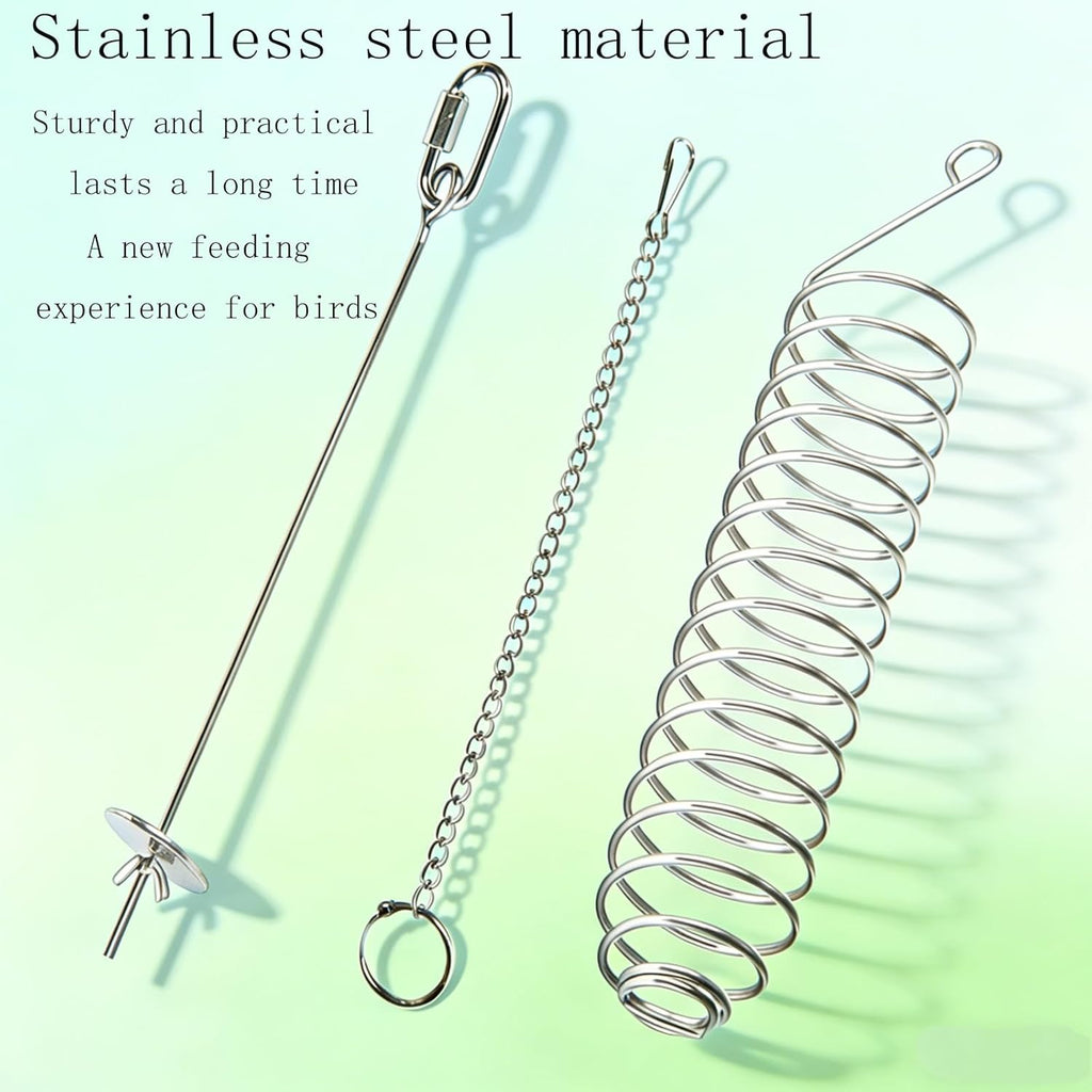 3-Piece Stainless Steel Bird Food Holder, Metal Pet Exercise Accessories, Hanging Fruit Vegetable Feeder Parakeet