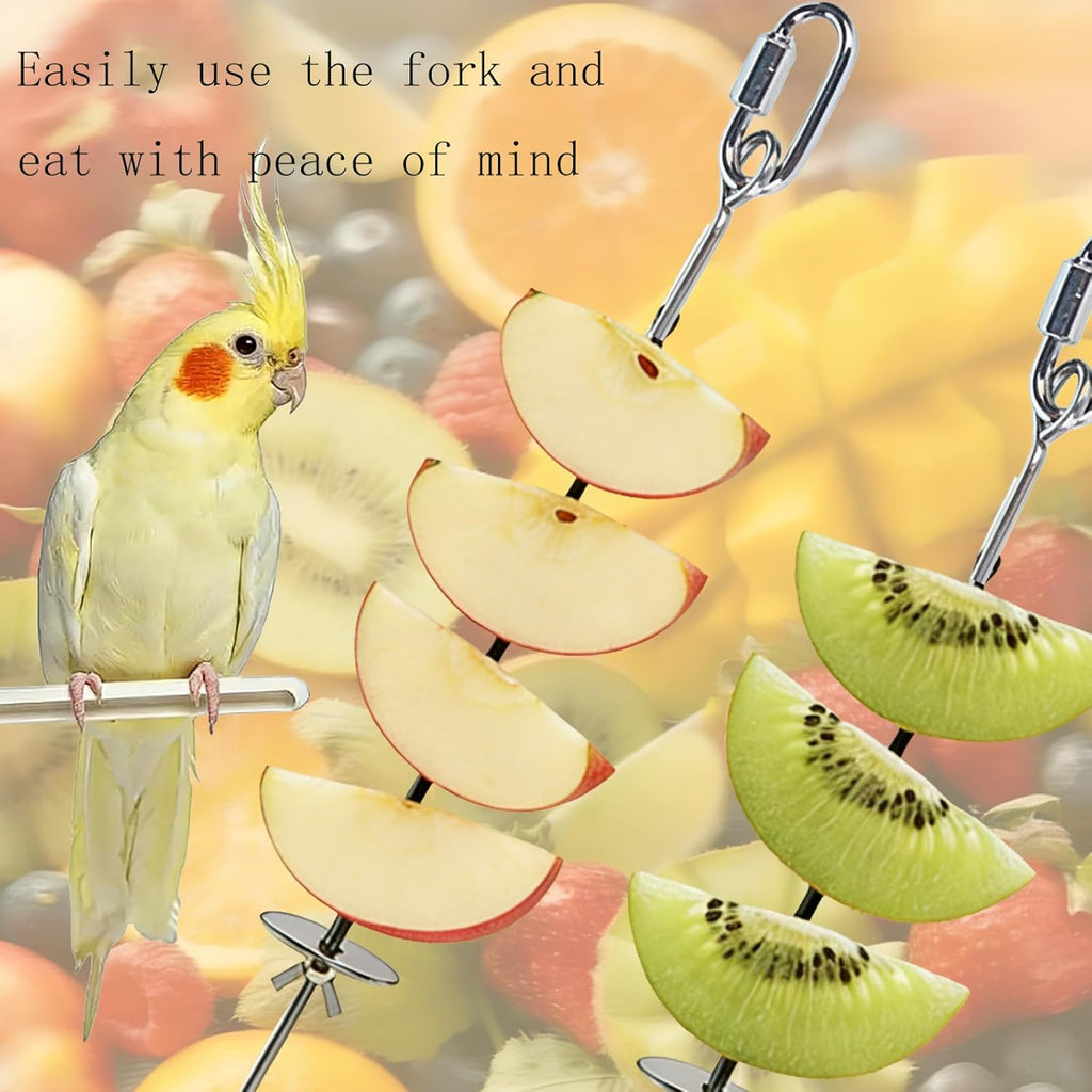 3-Piece Stainless Steel Bird Food Holder, Metal Pet Exercise Accessories, Hanging Fruit Vegetable Feeder Parakeet